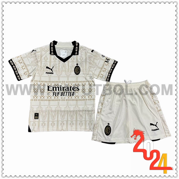 Cuarta Equipacion del AC Milan Ninos Blanc 2023/2024