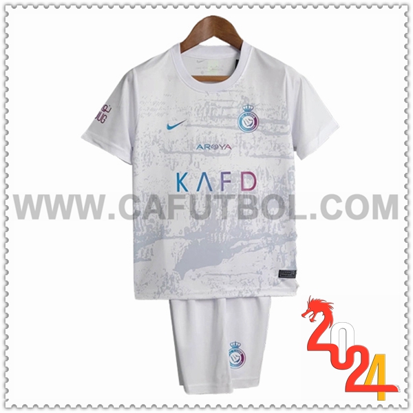 Segunda Equipacion del Al-Nassr Ninos Blanc 2023/2024