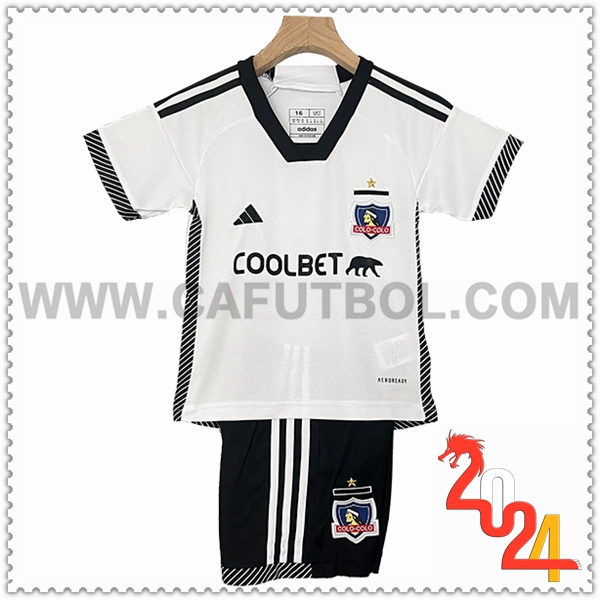 Primera Equipacion del Colo Colo Ninos Blanc 2024 2025