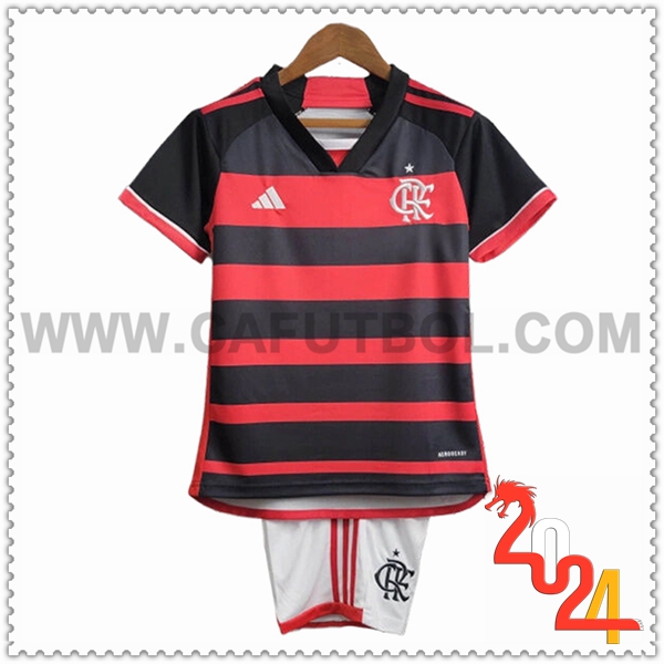 Primera Equipacion del Flamengo Ninos Rojo Azul 2024 2025