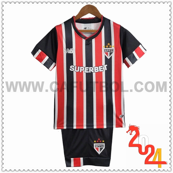 Segunda Equipacion del Sao Paulo FC Ninos Rojo Azul 2024 2025