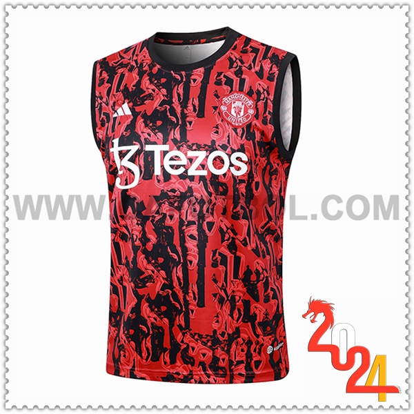 Chalecos De Futbol Manchester United Rojo/Negro 2024 2025