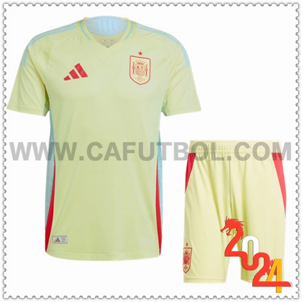Segunda Equipacion del España AMARILLO + Pantalones cortos Eurocopa 2024