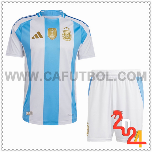 Primera Equipacion del Argentina Blanco Azul cielo + Pantalones cortos 2024 2025
