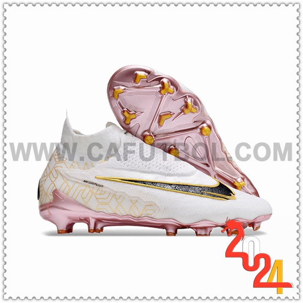 Nike Botas de Fubol Phantom GX Elite DF Link FG Blanco/Negro/Rosa/Amarillo