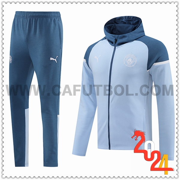 Chaqueta Con Capucha Chandal Rompevientos Manchester United Azul 2024 2025