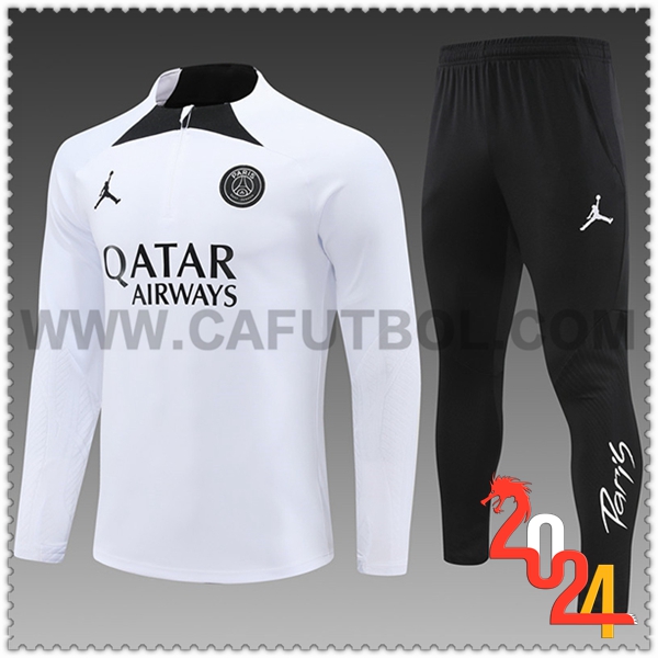 Chandal Futbol PSG Ninos Blanco/Negro 2024 2025