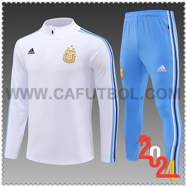 Chandal Futbol Argentina Ninos Blanco/Azul 2024 2025