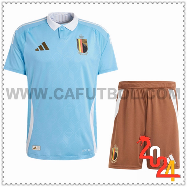Segunda Equipacion del Bélgica Ninos Cielo azul 2024 2025