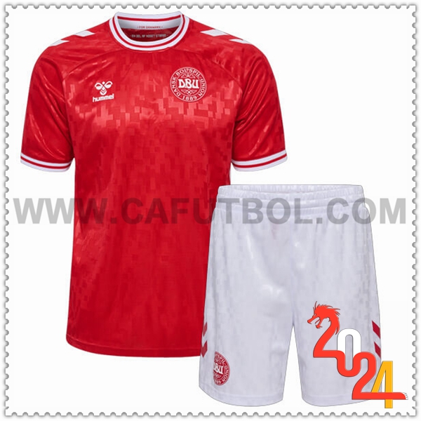 Primera Equipacion del Dinamarca Ninos Rojo Eurocopa 2024