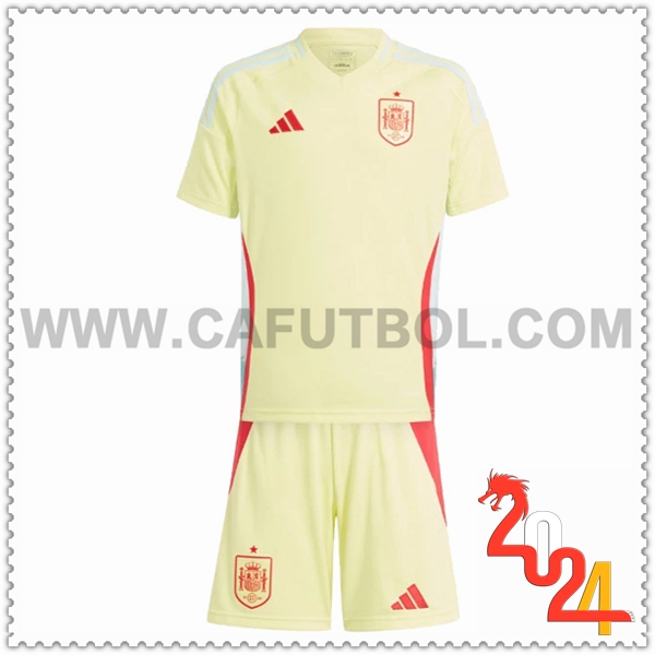 Segunda Equipacion del España Ninos AMARILLO Eurocopa 2024