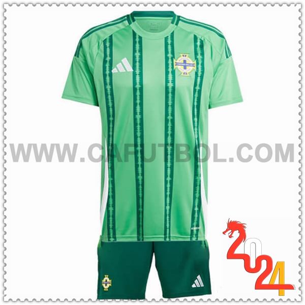 Primera Equipacion del Irlanda del norte Ninos Verde 2024 2025