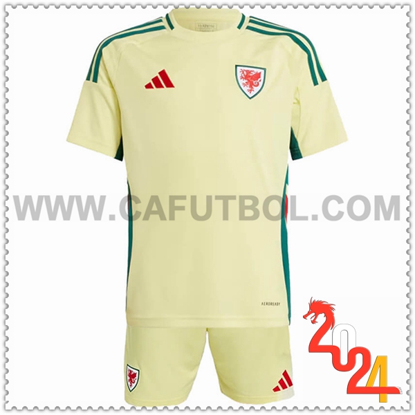 Segunda Equipacion del Gales Ninos AMARILLO 2024 2025