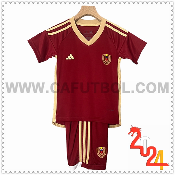 Primera Equipacion del Venezuela Ninos Rojo oscuro 2024 2025