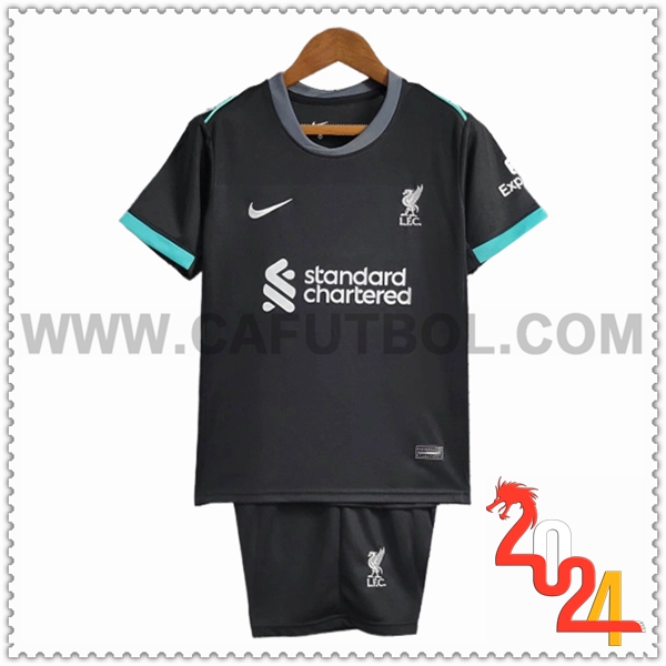 Segunda Equipacion del FC Liverpool Ninos Negro 2024 2025