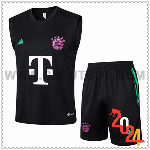Camiseta Entrenamiento sin mangas + Cortos Bayern Munich Negro 2024 2025