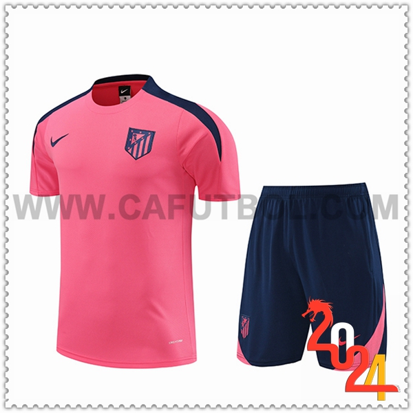 Camiseta Entrenamiento + Cortos Atletico Madrid Rosa/Azul 2024 2025