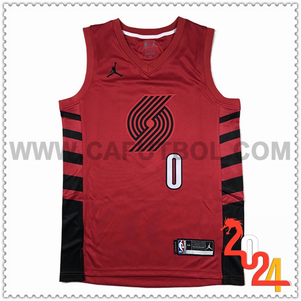 Camisetas De Futbol Portland Trail Blazers (LILLARD #0) 2024/25 Rojo/Negro