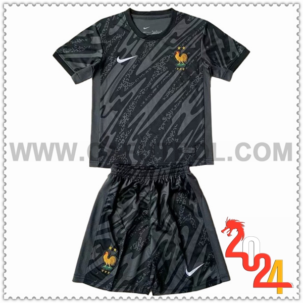 Equipacion del Portero Francia Ninos Negra Eurocopa 2024