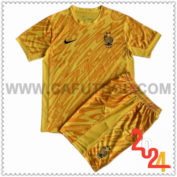 Equipacion del Portero Francia Ninos AMARILLO Eurocopa 2024