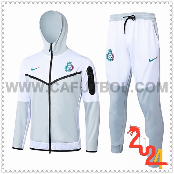 Chandal Futbol Rompevientos Con Capucha Al-Nassr FC Blanco/Gris 2024 2025
