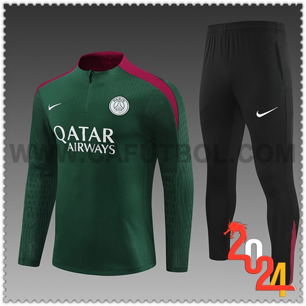Chandal Futbol PSG Ninos Verde/Rojo/Negro 2024 2025