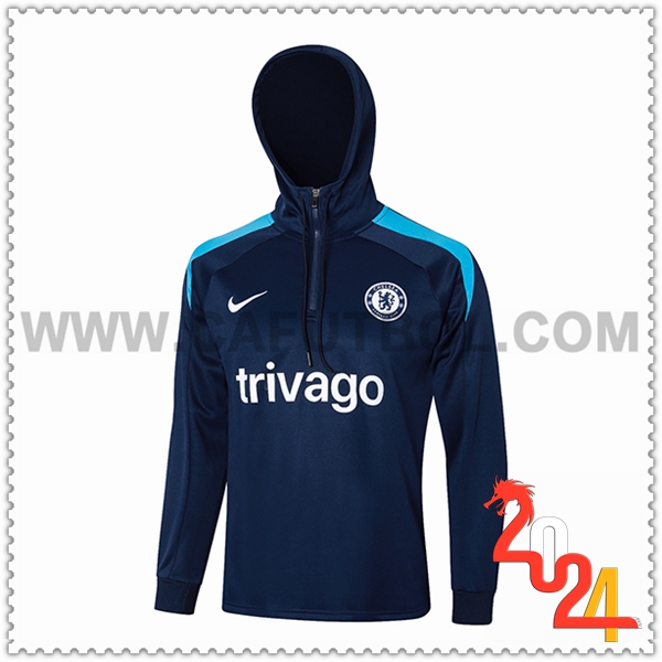Sudadera Entrenamiento Capucha FC Chelsea Azul 2024 2025