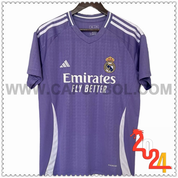 Segunda Camiseta Futbol Real Madrid Purpura 2024 2025