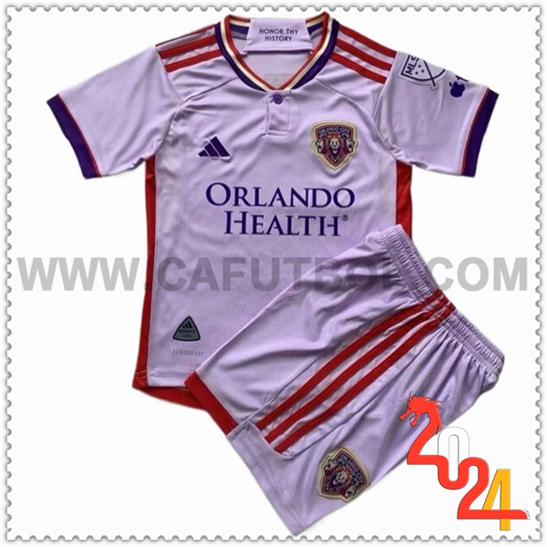 Segunda Equipacion del Orlando City SC Ninos 2024 2025