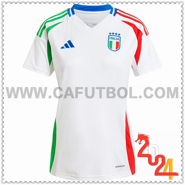 Segunda Camiseta Futbol Italia Mujer Blanca 2024 2025