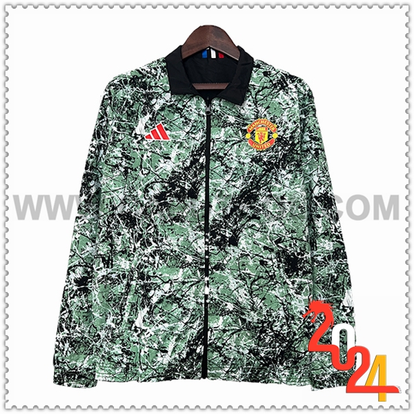 Rompevientos Manchester United Verde/Negro 2024 2025