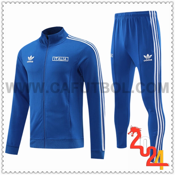 Chaquetas Chandal Futbol Italia Azul 2024 2025
