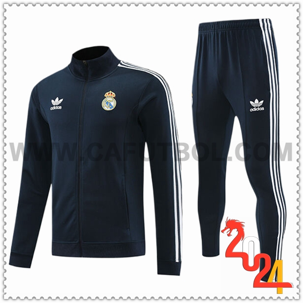 Chaquetas Chandal Futbol Real Madrid Negro 2024 2025