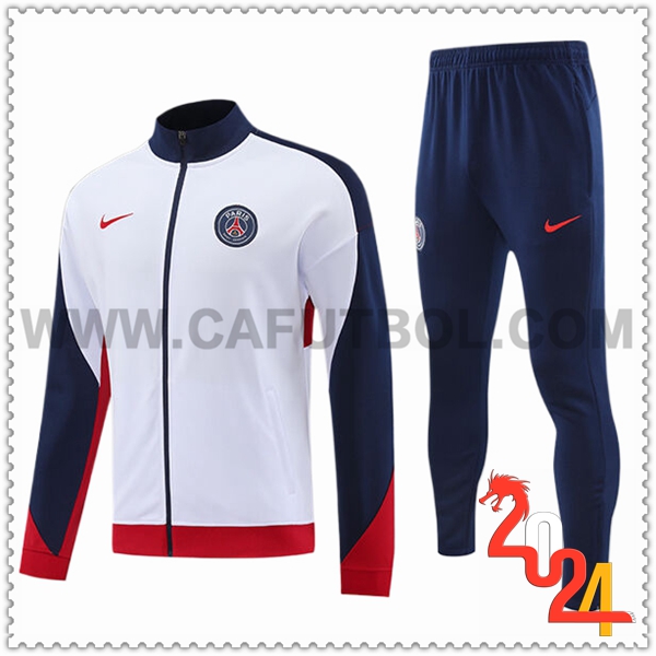 Chaquetas Chandal Futbol PSG Blanco/Azul/Rojo 2024 2025