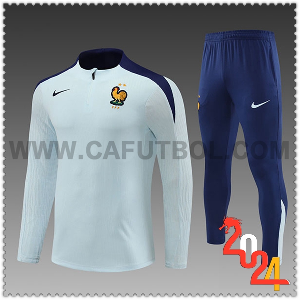 Chandal Futbol Francia Ninos Azul Claro 2024 2025