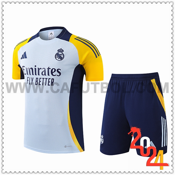 Camiseta Entrenamiento Real Madrid Blanco/Azul/Amarillo 2024 2025