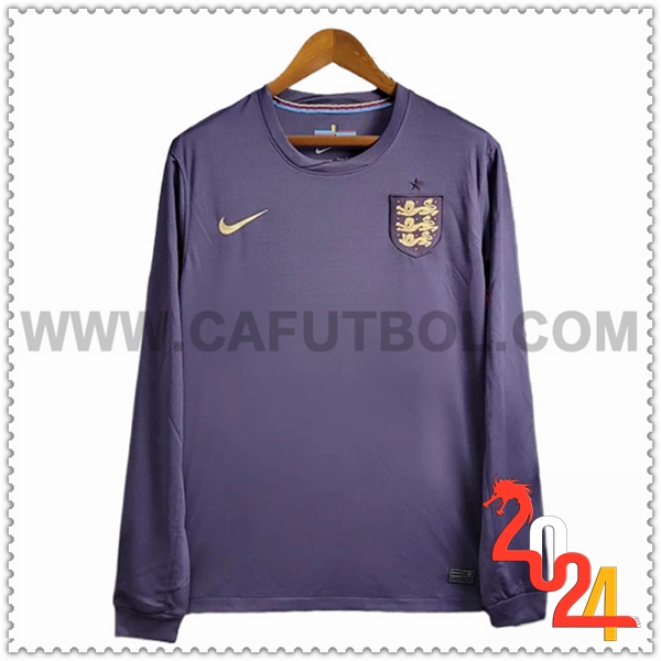 Segunda Camiseta Equipo Inglaterra Mangas largas Purpura 2024 2025
