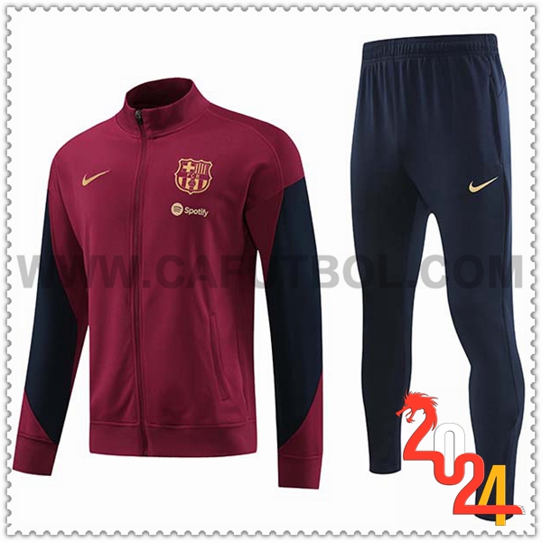 Chandal Chaqueta Futbol FC Barcelona Vino tinto 2024 2025