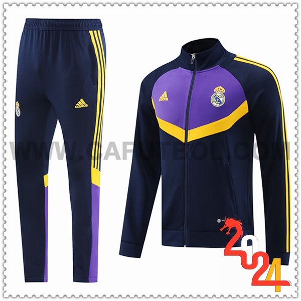Chandal Chaqueta Futbol Real Madrid Azul/Púrpura/Amarillo 2024 2025