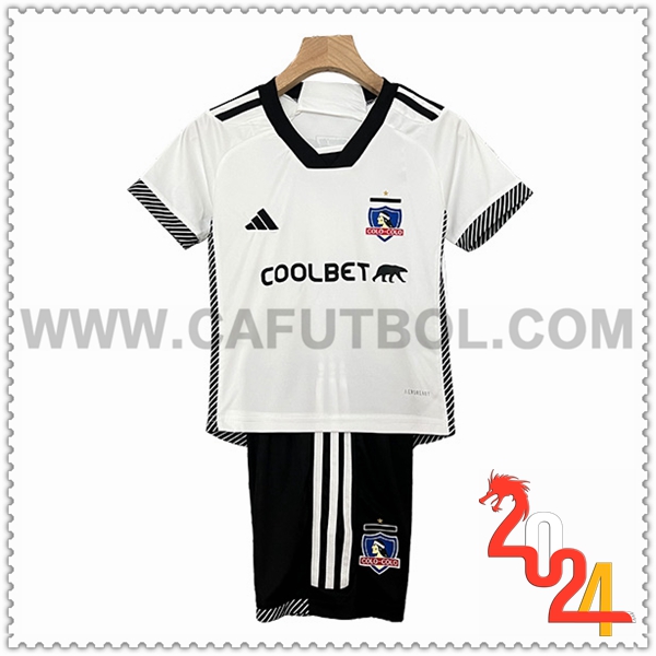 Primera Equipacion del Colo-Colo Ninos Blanco 2024 2025