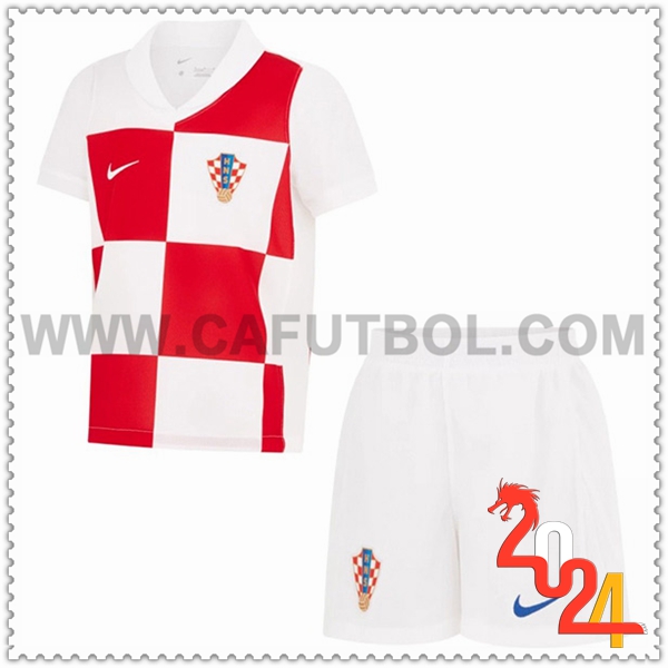 Primera Equipacion del Croacia Ninos Rojo Blanco 2024 2025