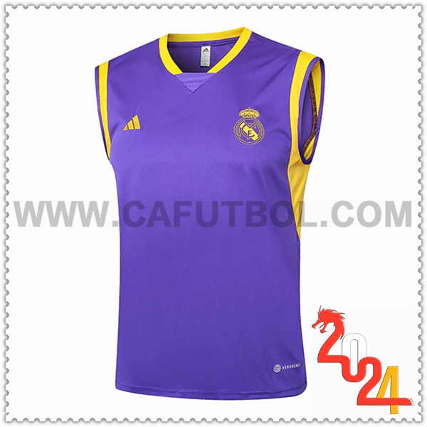 Chalecos De Futbol Real Madrid Violeta/Amarillo 2024 2025