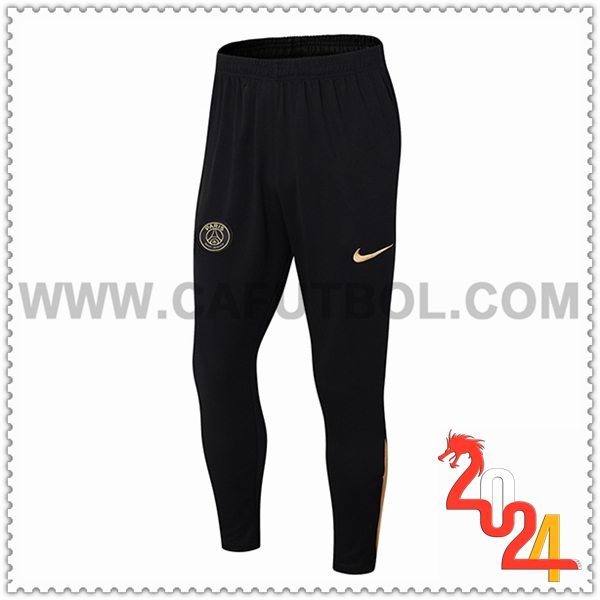 Pantalon Entrenamiento PSG Negro/Amarillo 2024 2025