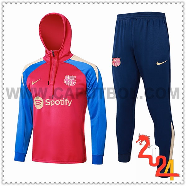 Chaqueta Con Capucha Chandal Rompevientos FC Barcelona Rojo/Azul 2024 2025