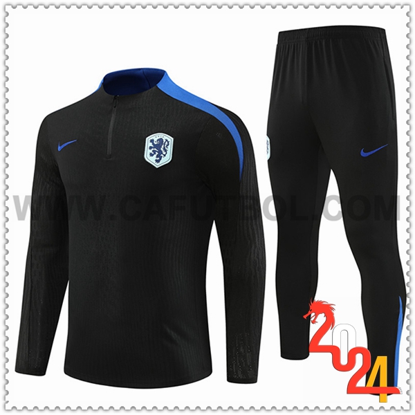 Chandal Futbol Países Bajos Negro/Azul 2024 2025