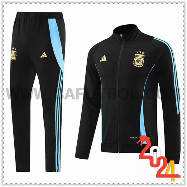 Chandal Futbol Chaquetas Argentina Negro/Azul 2024 2025