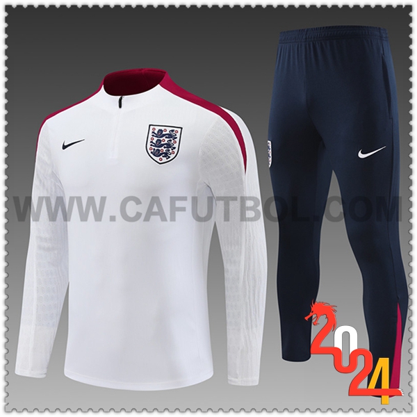 Chandal Futbol Inglaterra Ninos Blanco/Rojo/Negro 2024 2025