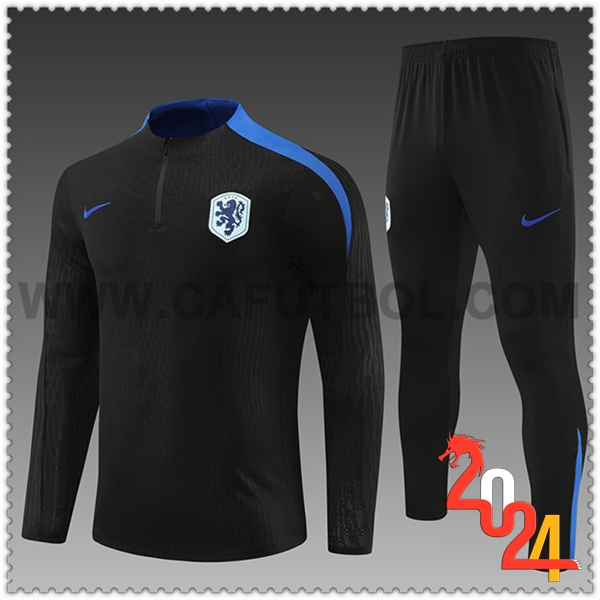 Chandal Futbol Países Bajos Ninos Negro/Azul 2024 2025