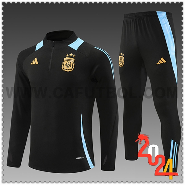 Chandal Futbol Argentina Ninos Negro/Azul 2024 2025