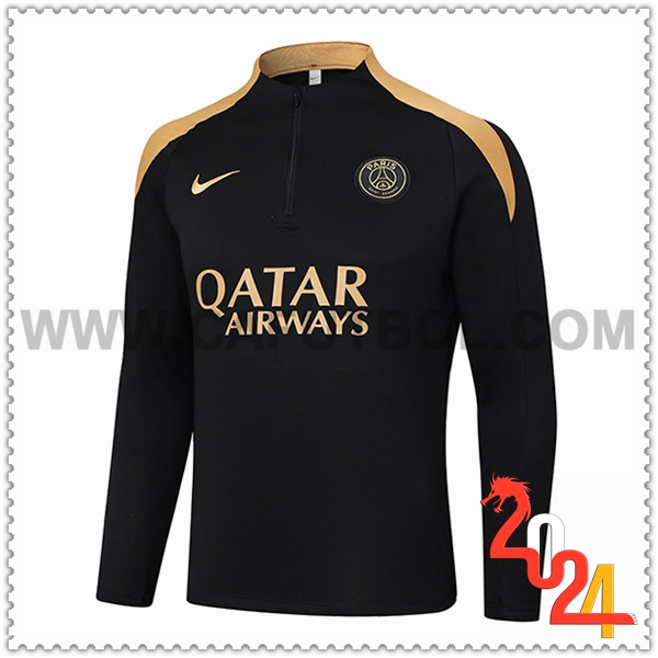 Sudadera Entrenamiento PSG Negro/Amarillo 2024 2025